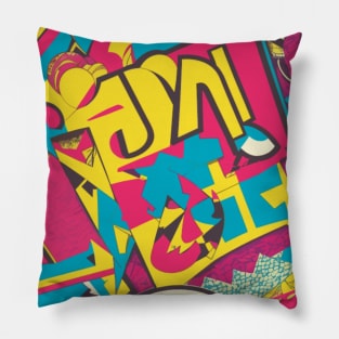 Modern Neon Pattern Pillow