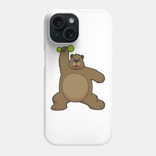 Bear with Dumbbell at Yoga Fitness Phone Case