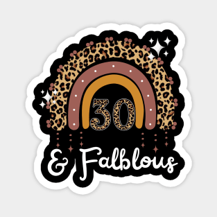 30 Years Old Fabulous Rainbow Leopard 30th Birthday Magnet