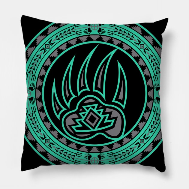 Bear Spirit Aqua Pillow by melvinwareagle