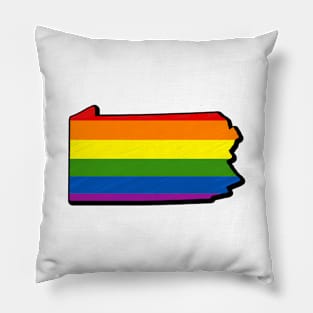 Rainbow Pennsylvania Outline Pillow