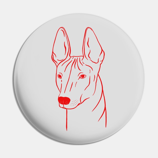 Xoloitzcuintli (Light Gray and Red) Pin by illucalliart