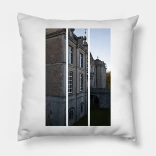 Modave Castle is also known as the Castle of the Counts of Marchin. Liege Province. Autumn sunny day. (vertical) Pillow