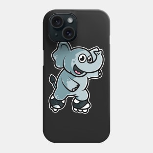 Elephant Retro Roller Skate graphic Phone Case