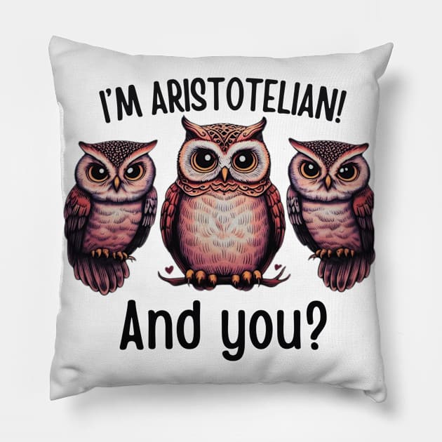 3 owl art for stoicism lovers Pillow by CachoGlorious