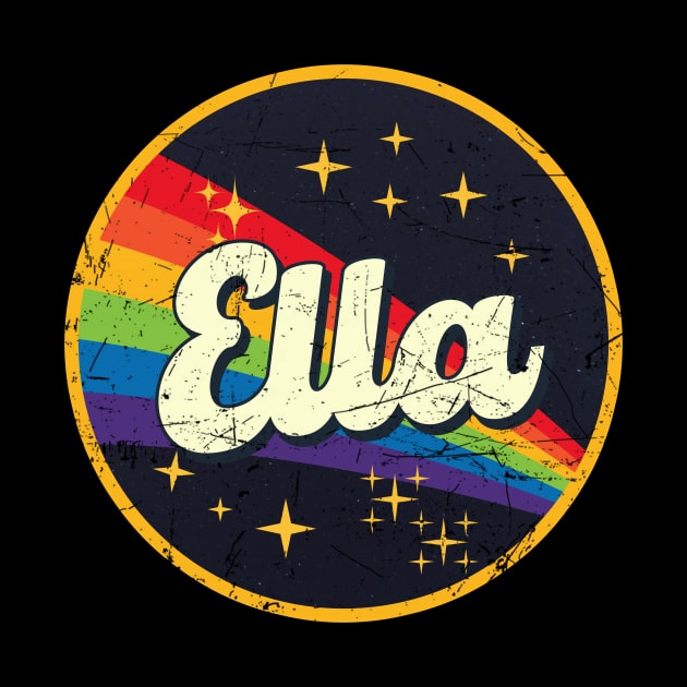 Ella // Rainbow In Space Vintage Grunge-Style by LMW Art