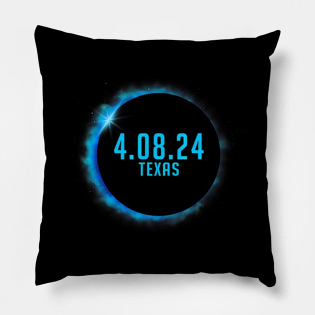 America Totality 04 08 24 Total Solar Eclipse 2024 Texas Pillow by SanJKaka