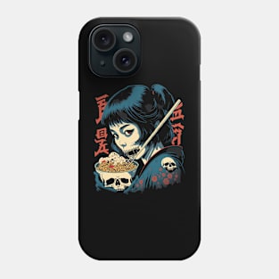 Female Skeleton's Love for Ramen Phone Case