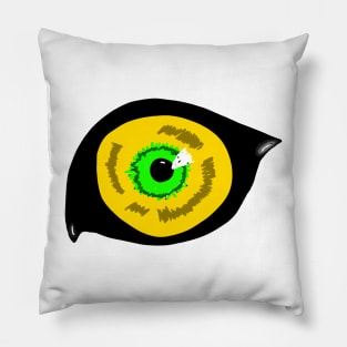 yellow green black eye artwork Pillow