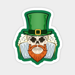 skull patricks day beer Magnet