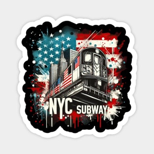 New York Subway Christmas Edition NYC Subway Train Magnet