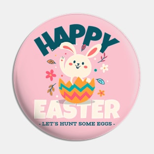 Happy Easter Easter Bunny Easter Egg Hunt Cute Pin