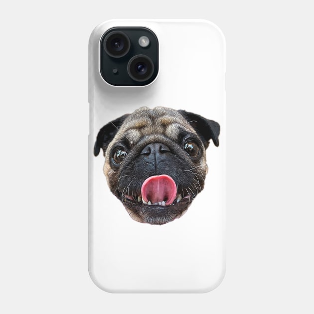 Pug - Cute Pug dog head! Phone Case by Elarex