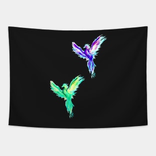 purple/blue phoenix Tapestry