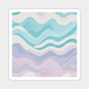 Pattern Flat Illustration Bright Isometric Pastel Colored Waves Magnet