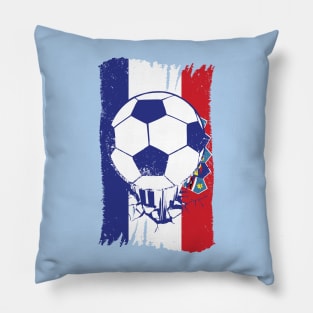 Vintage Croatian Flag with Football // Retro Croatia Soccer Pillow