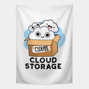 Cloud Storage Cute Weather Technology Pun Tapestry