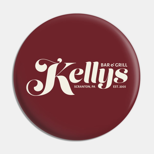 The Office - Kellys Bar & Grill White Pin by CuppaJoey