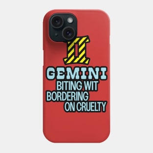 Gemini astrology zodiac sign biting wit sarcasm warning tape Phone Case