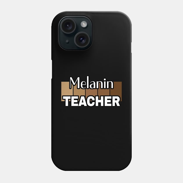 Melanin Teacher Life Afro Teacher African American Educate Phone Case by Sandra Holloman