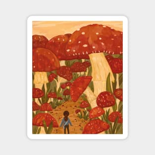 Red Mushroom Forest Magnet