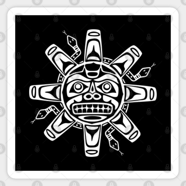 Haida Art Native American Sun - Sun - Sticker