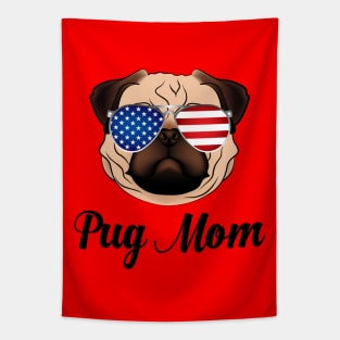 Patriotic Pug Mom Tapestry