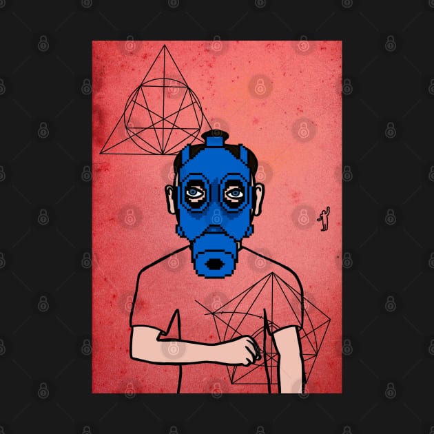 Sonatrach NFT - MaleMask with PixelEye Color and BlueSkin on TeePublic by Hashed Art