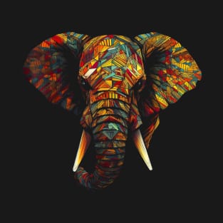 Elephant Animal Colourful Animal Lover Art Elephant T-Shirt