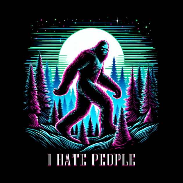 Bigfoot Middle Finger I Hate People Abduction Sasquatch by ArtbyJester