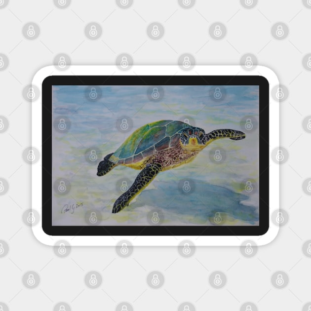 Green Sea Turtle Magnet by pops