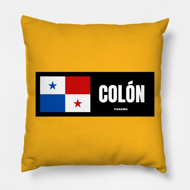 Colón City with Panama Flag Pillow by aybe7elf