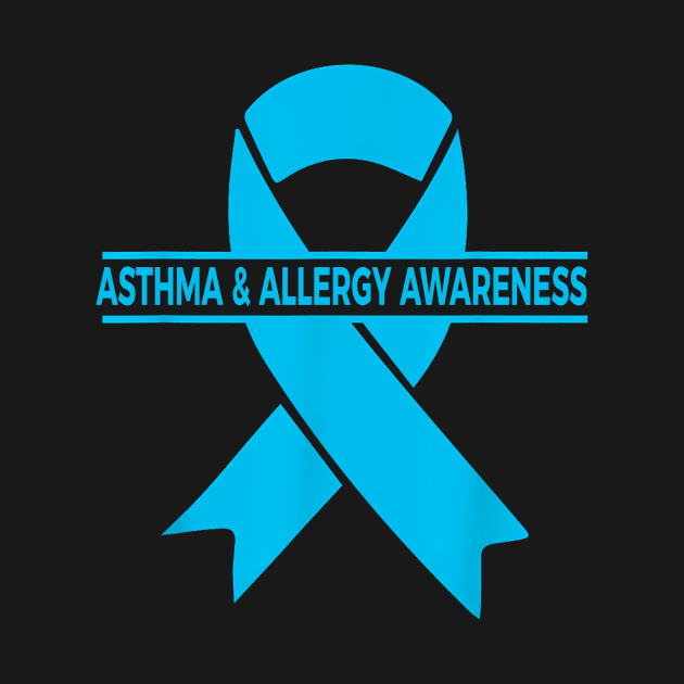 Asthma Allergy Awareness month Light Blue Ribbon by New Hights