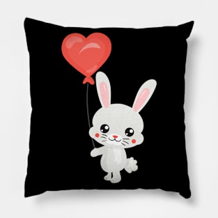 Cute rabbit with balloon Pillow