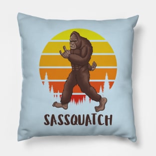 Sassquatch - Badass With An Attitude To Match  - White Pillow