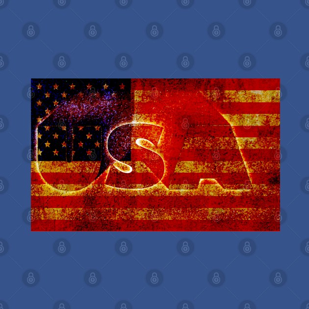 USA 3D Grunge Stars and Stripes Flag by KZK101