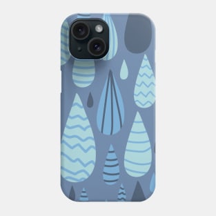 Abstract Rain Drop Pattern - Blue Hardcover Journal Phone Case