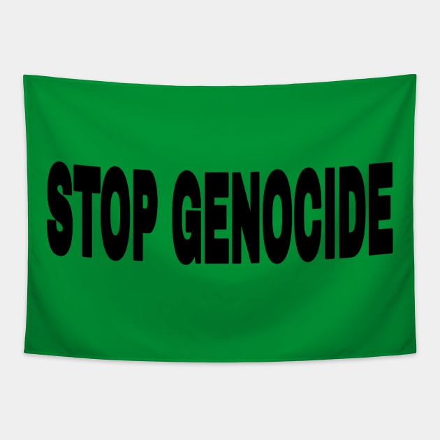 STOP GENOCIDE - Black and White - Double-sided Tapestry by SubversiveWare