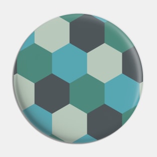 Dark and light green shades, hexagon geometric pattern Pin