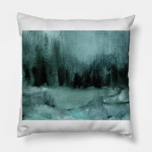 Abstract Oil Painting Eggshell Blue 12c5 Pillow