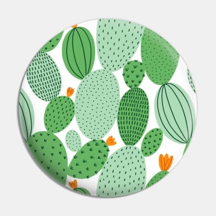 Cute doodle green cactus garden pattern Pin