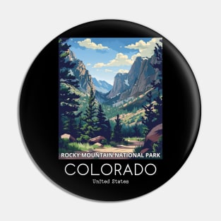 A Vintage Travel Illustration of the Rocky Mountain National Park - Colorado - US Pin