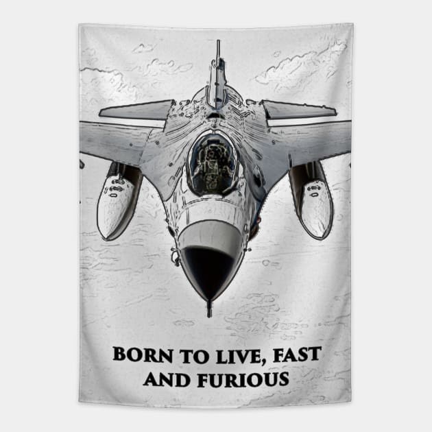 Fighter Jet Born P10 Tapestry by FasBytes