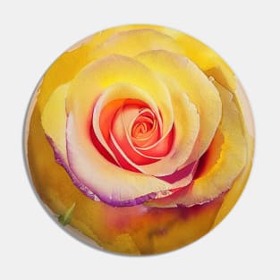 Yellow Colorful Rose Pin