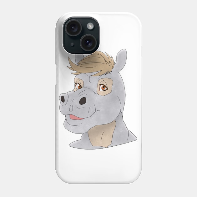 Anthro hippopotamus face Phone Case by Veleno