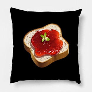 Strawberry Toast Loaf Bread Sandwich Yummy Kawaii Vintage Strawberries Pillow