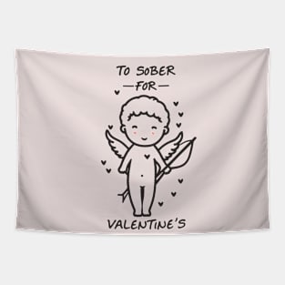 Too Sober For Valentine's Minimalist Cupid Tapestry