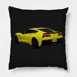 Yellow Chevrolet Corvette C-7 Pillow