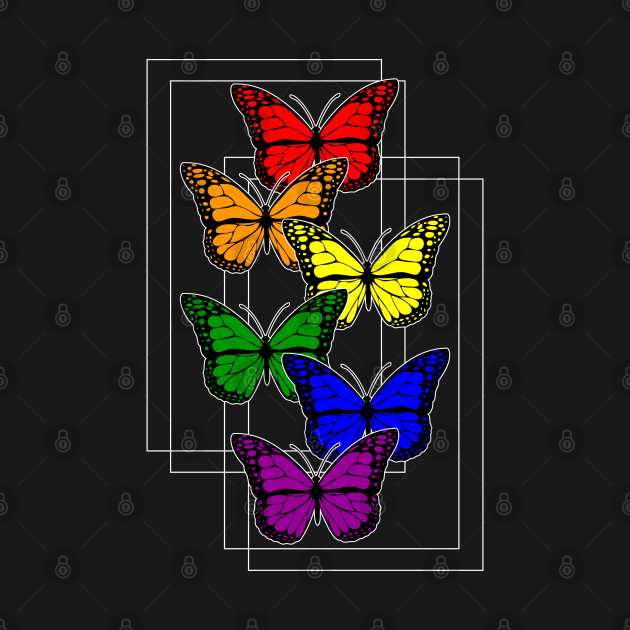Butterflies LGBTQ Gay Pride Rainbow Butterflies Butterfly Lover Art