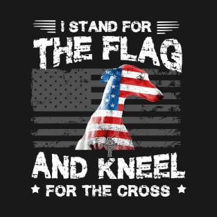 Greyhound Dog Stand For The Flag Kneel For Fallen T-Shirt